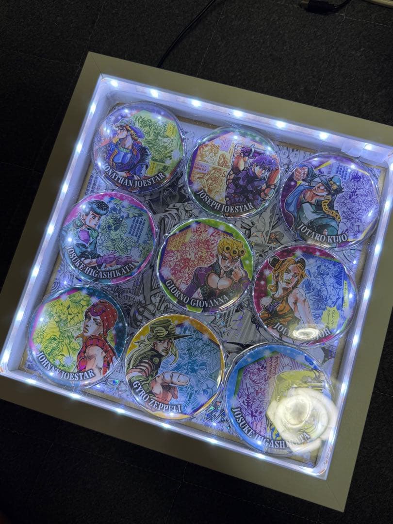 ジョジョの奇妙な冒険 荒木飛呂彦原画展 heroes 缶バッジ　9種類　ケース付