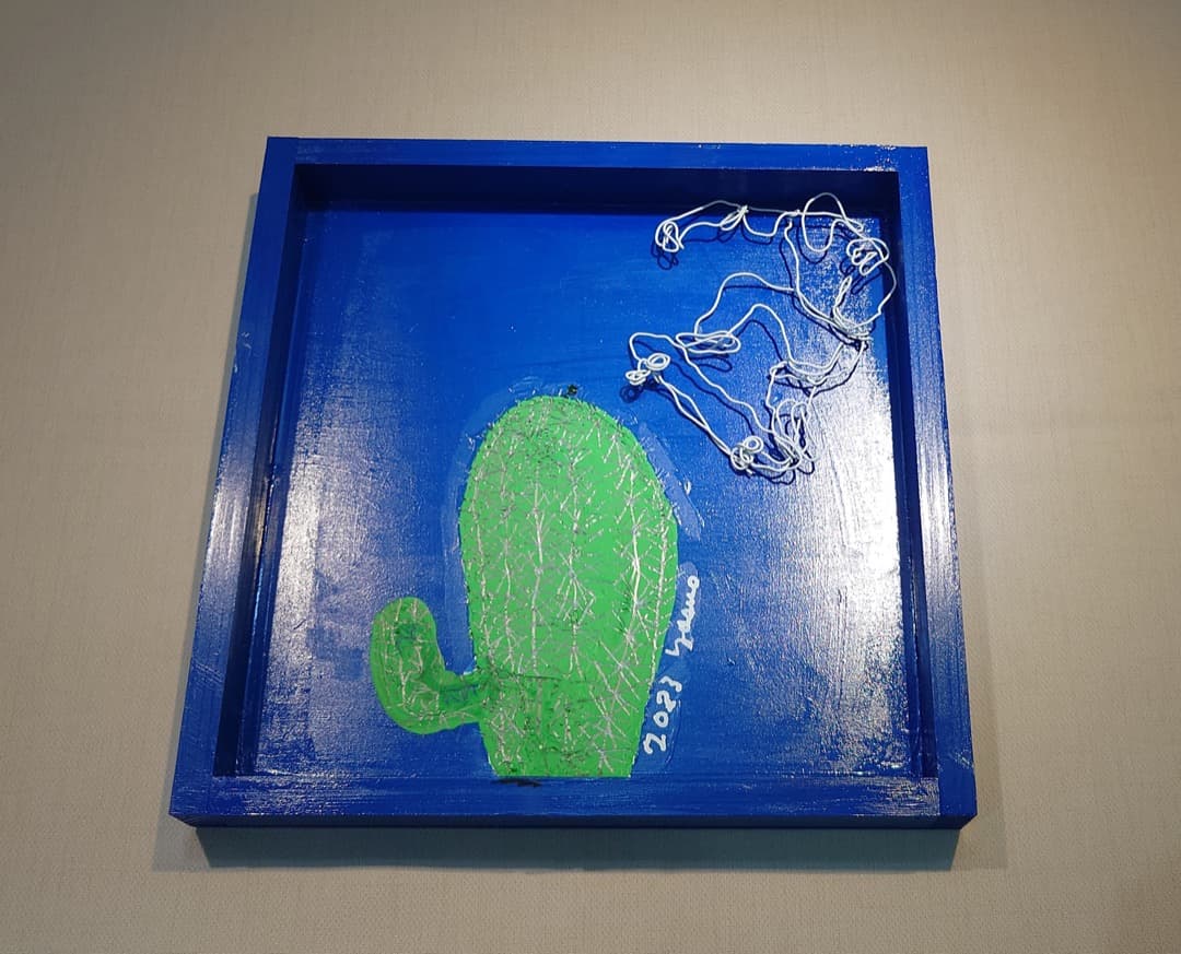 イラストレーター 田中靖夫 2023年 新作 針金アート スケボー 原画