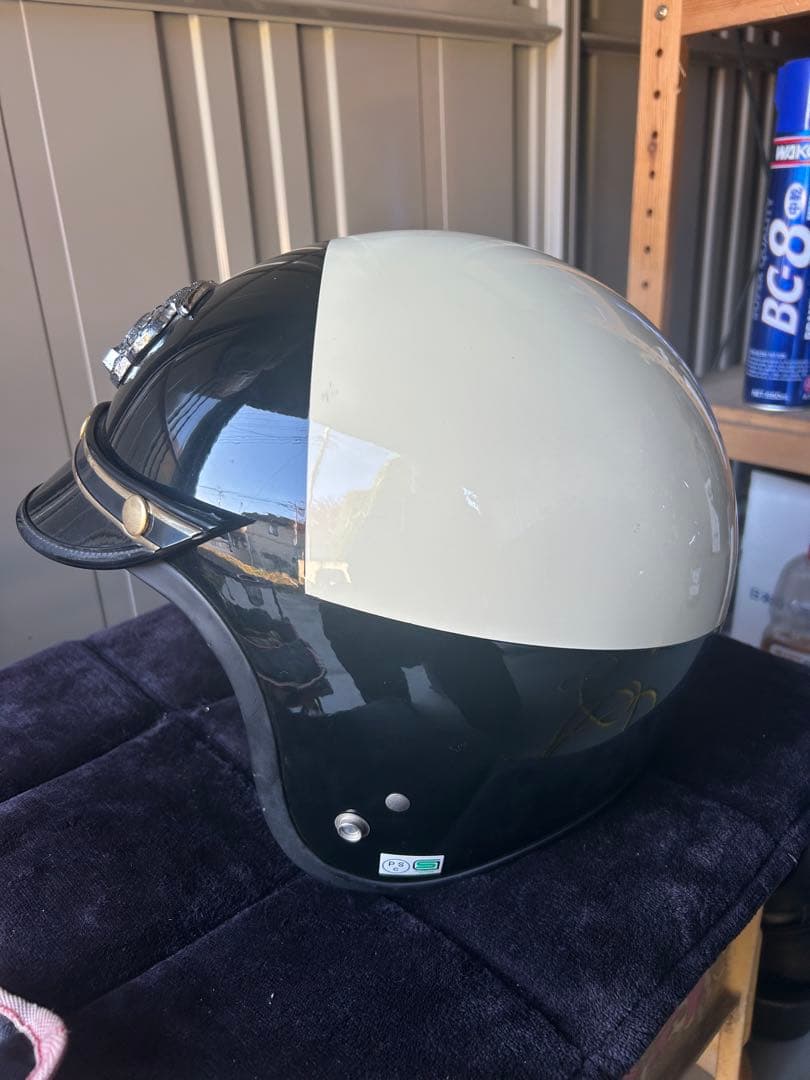クラシックポリススタイルジェットヘルメット 当時物