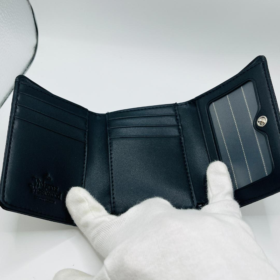 Vivienne Westwood 特価 がま口 定番 折財布 黒 ウロコ柄