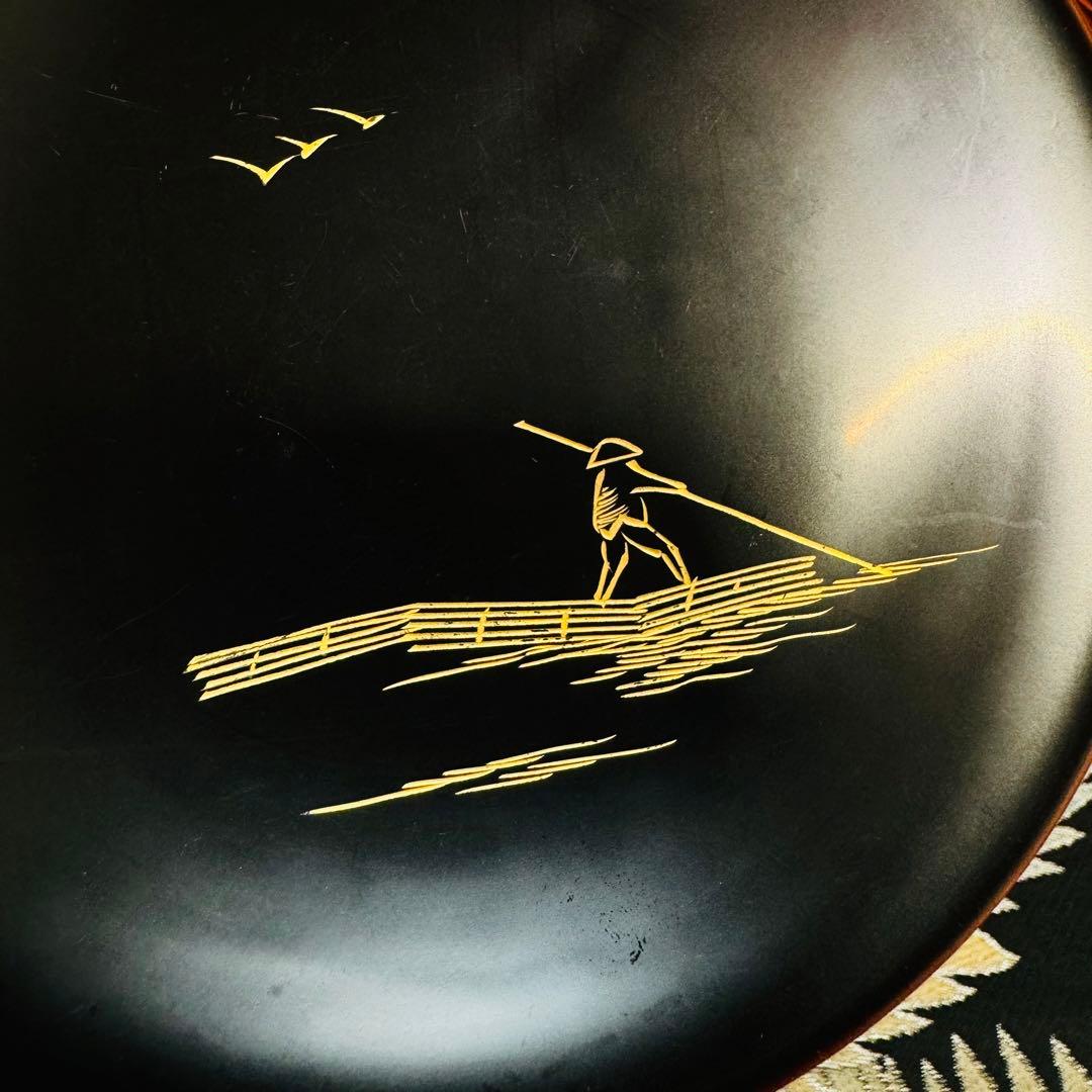 希少品　漆器　輪島塗　金彩細工　蒔絵　木製　蓋付椀　お煮物椀　吸物椀　5客