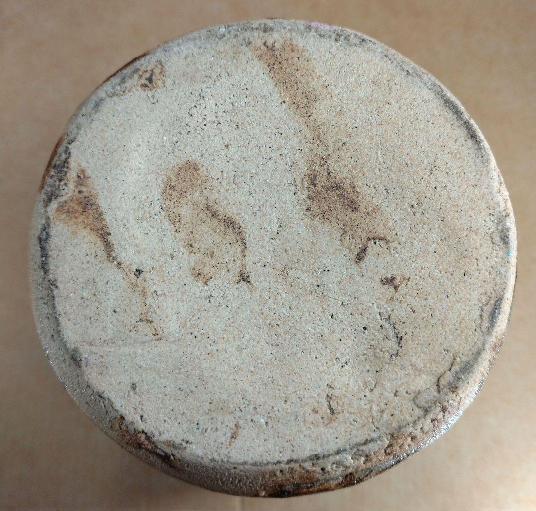 浜田庄司(濱田庄司) 白釉黒流花生 共箱 益子焼 人間国宝 美品