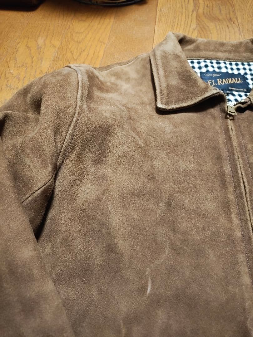 ラディアルELRADIALLスエードジャケットレザーシングルライダースチェック