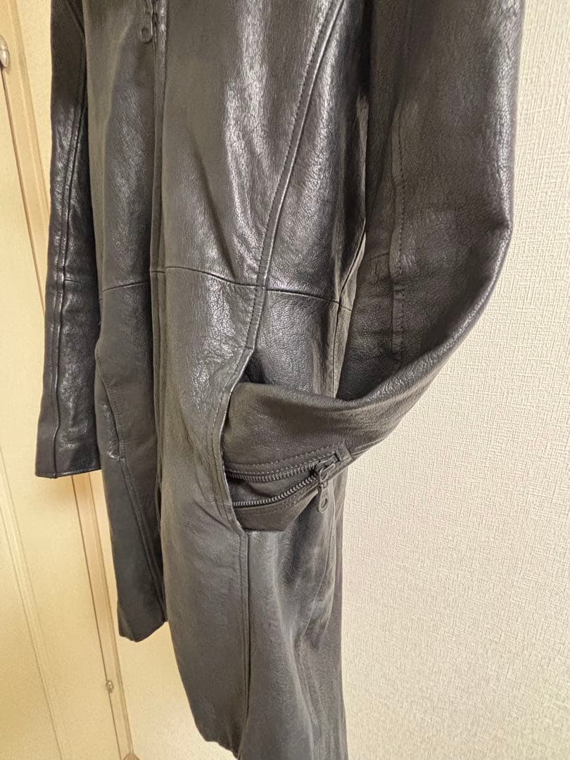 MIDAS レザー　ライダース　ロングジャケット　コート 黒