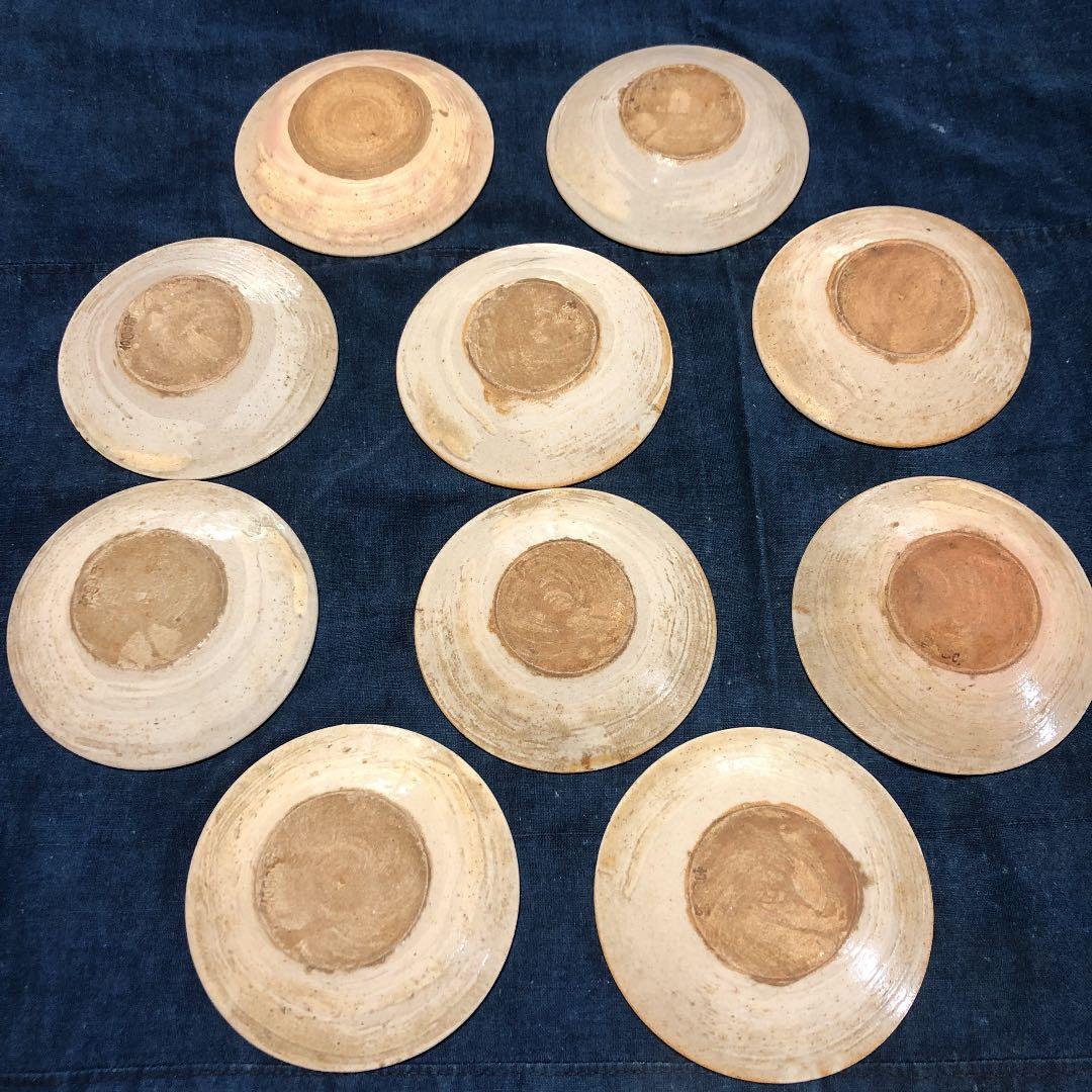 古曽部焼　皿十枚　箱あり