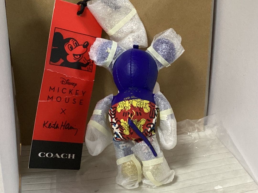 未使用保存袋タグ付きDisneyxCOACH ミッキーぬいぐるみ本物キーホルダー