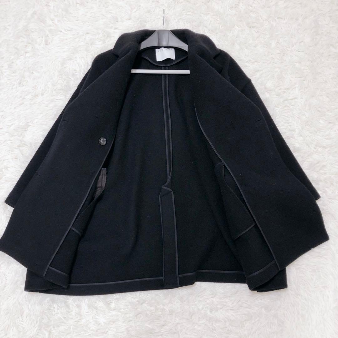 リムアーク　ワイドダブルブレストコート　チェスターコート　ブラック