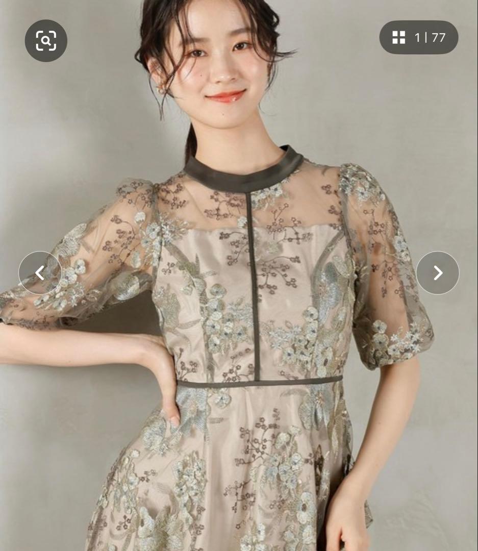 kana 花柄刺繍ドレス