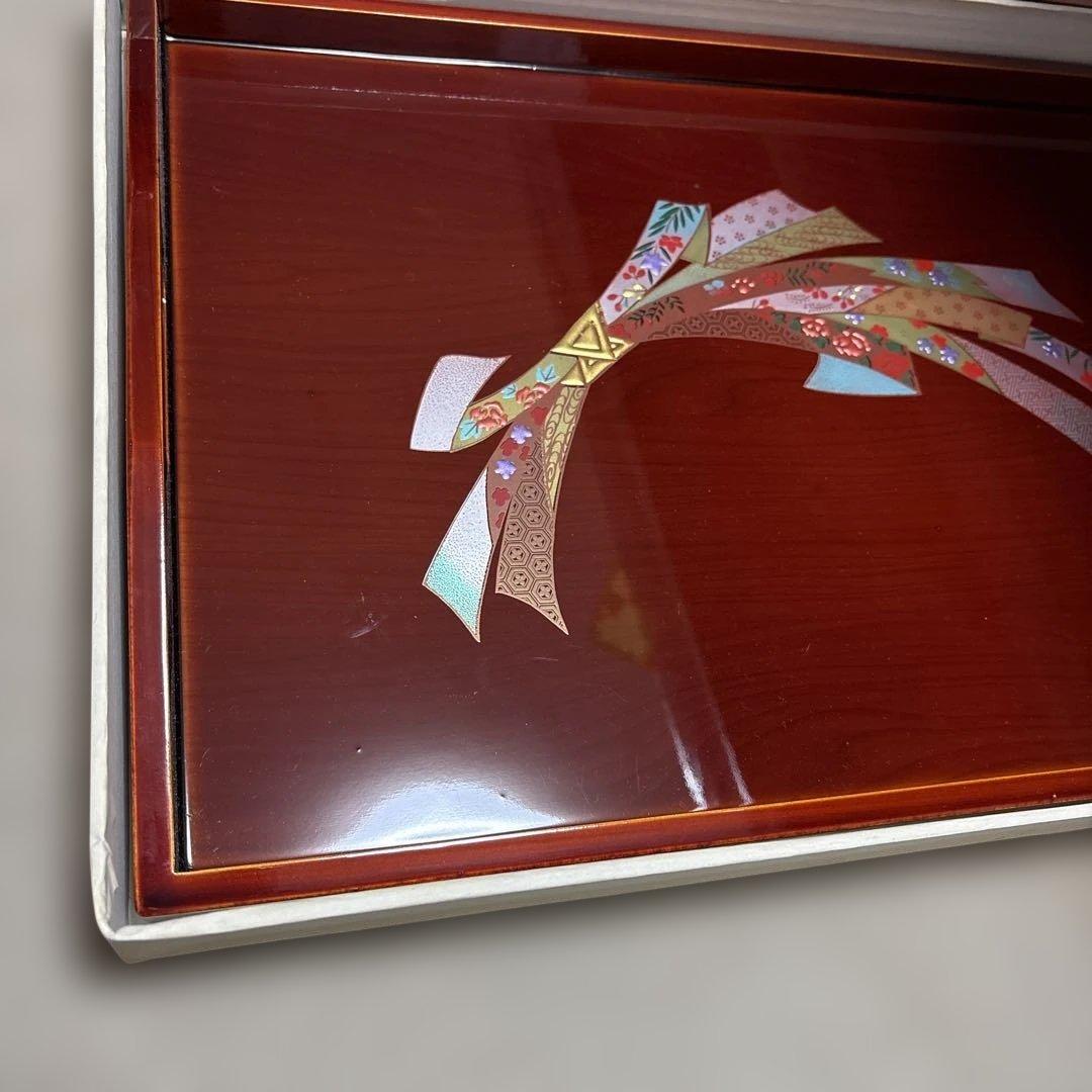 【新品未使用】木製　春慶塗　帯柄　お盆　漆　手盆