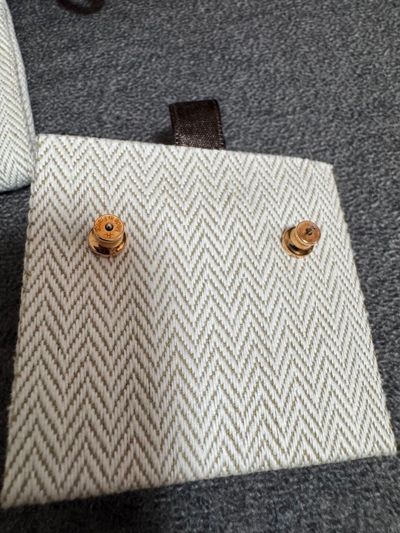 【美品】HERMESエルメス＊ポップHミニ ピアス　マロングラッセ