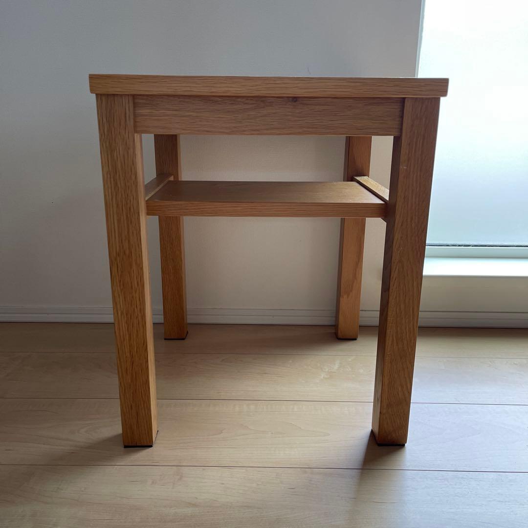 無印良品 オーク無垢材 サイドテーブル ベンチ スツール 椅子 チェア 台 棚