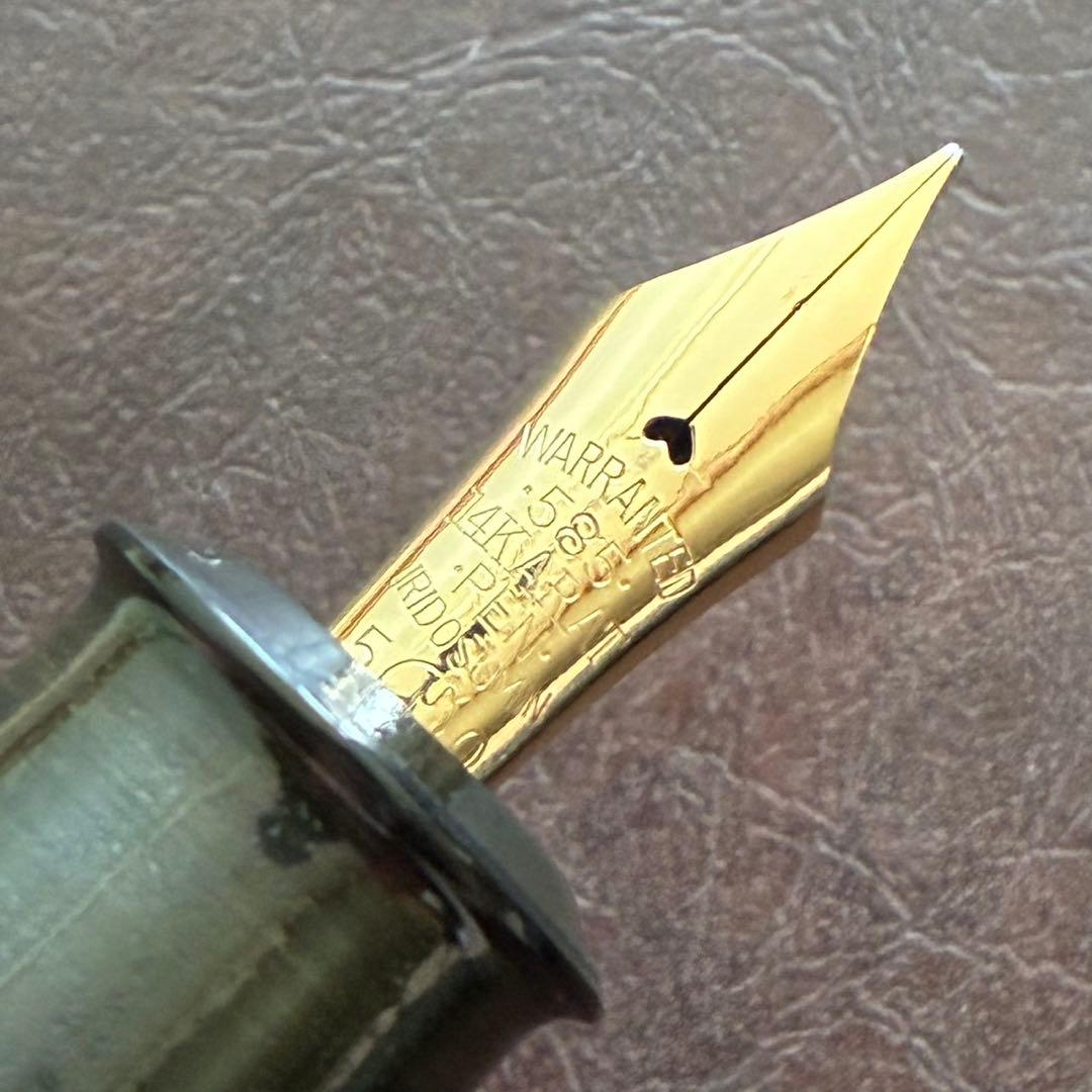 兜木銀次郎　万年筆　極太軸　インキ止め式　整備済み　角軸