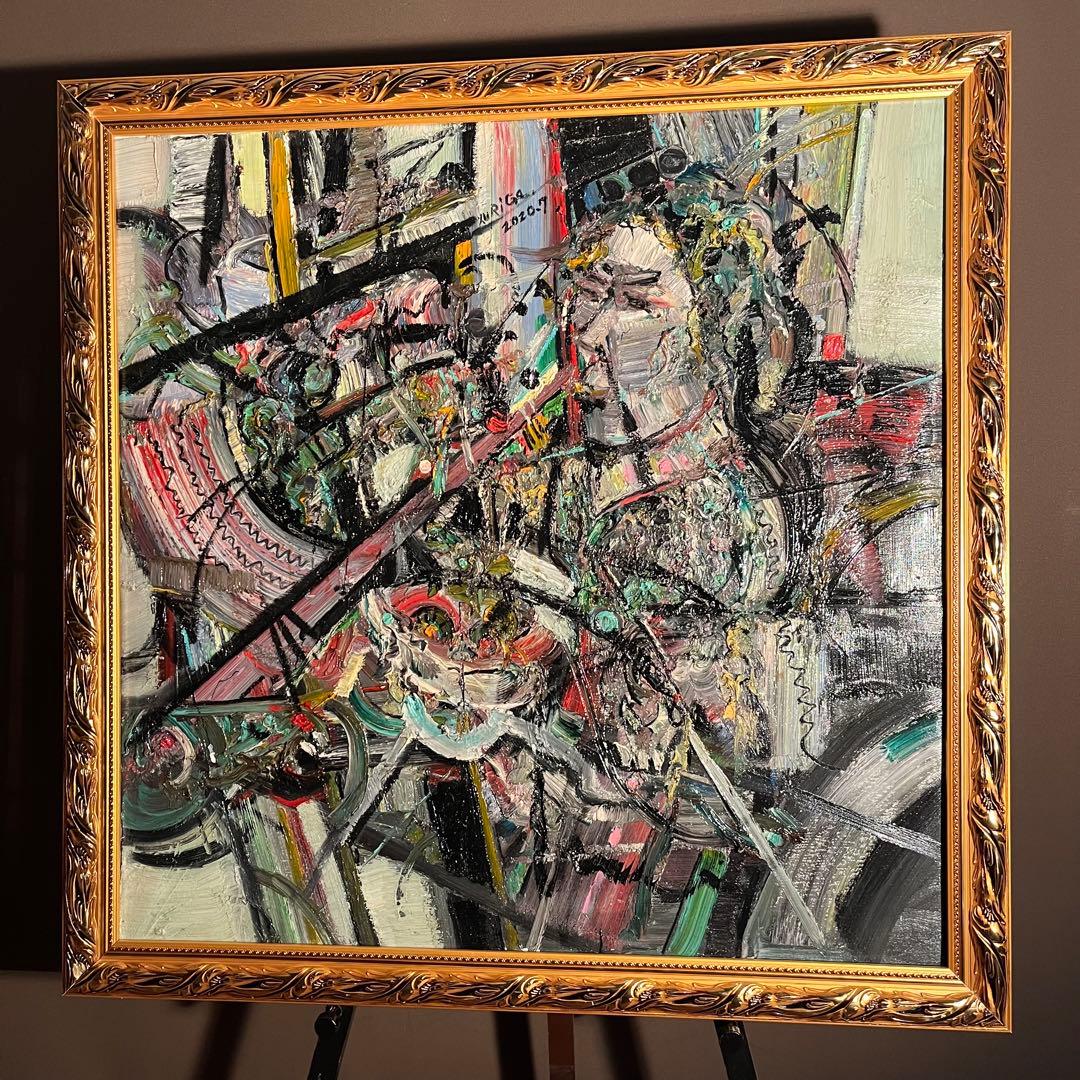 ★真作★ 旭日嘎(シゴラカ) 無題 油絵 貴重作品