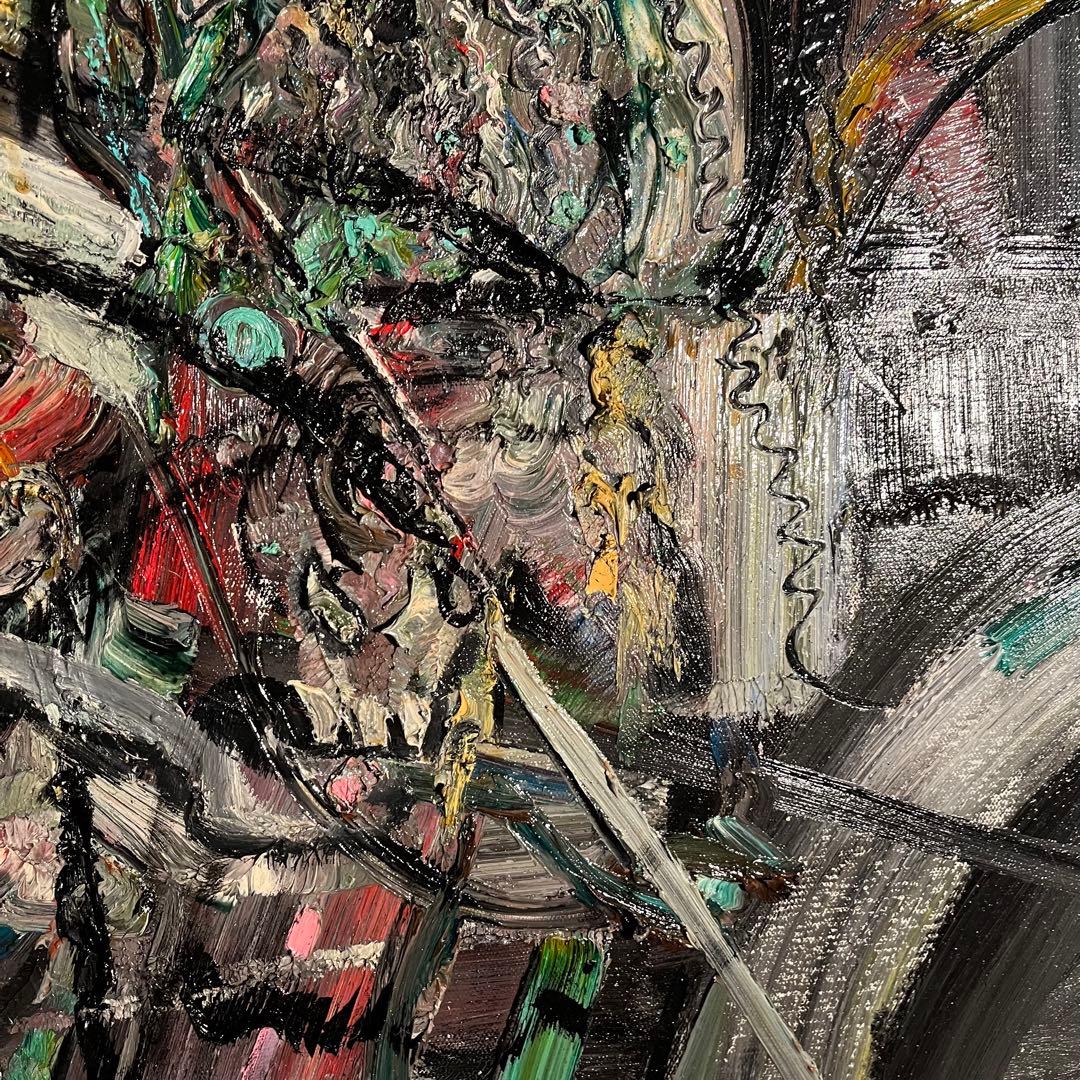 ★真作★ 旭日嘎(シゴラカ) 無題 油絵 貴重作品