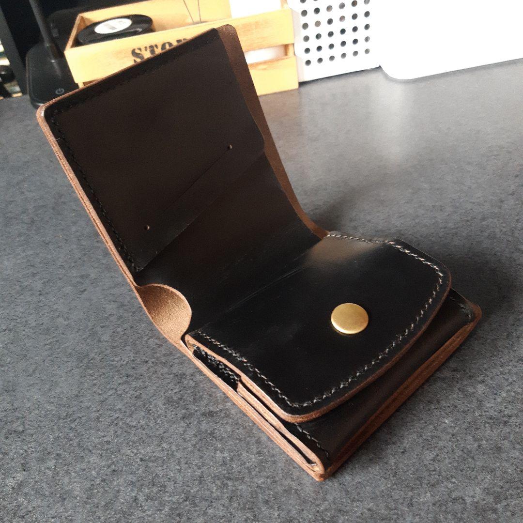 特厚★HORWEEN★クロムエクセル　二つ折り財布 　オールブラック　特別仕様