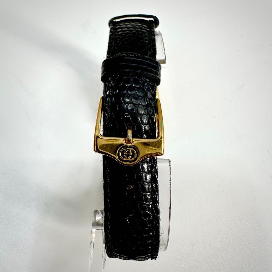 GUCCI★グッチ 時計 ホースビット腕時計 レディースゴールド 黒レザーベルト