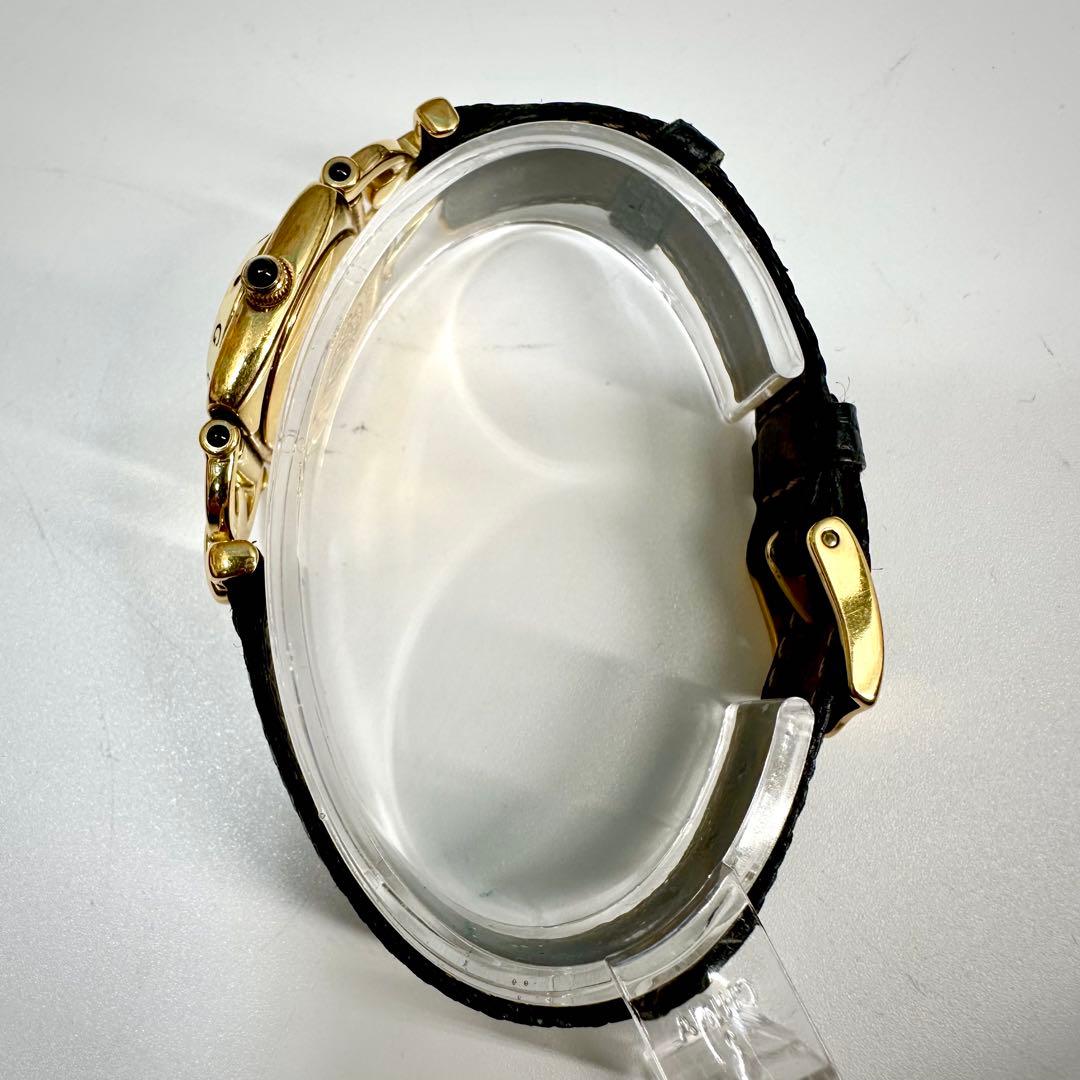 GUCCI★グッチ 時計 ホースビット腕時計 レディースゴールド 黒レザーベルト