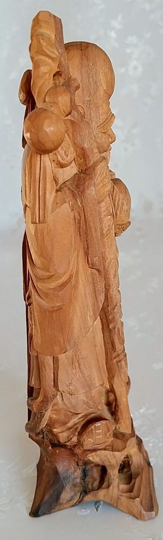 寿老人立像 七福神 #568 ◆白檀 木彫 仏像