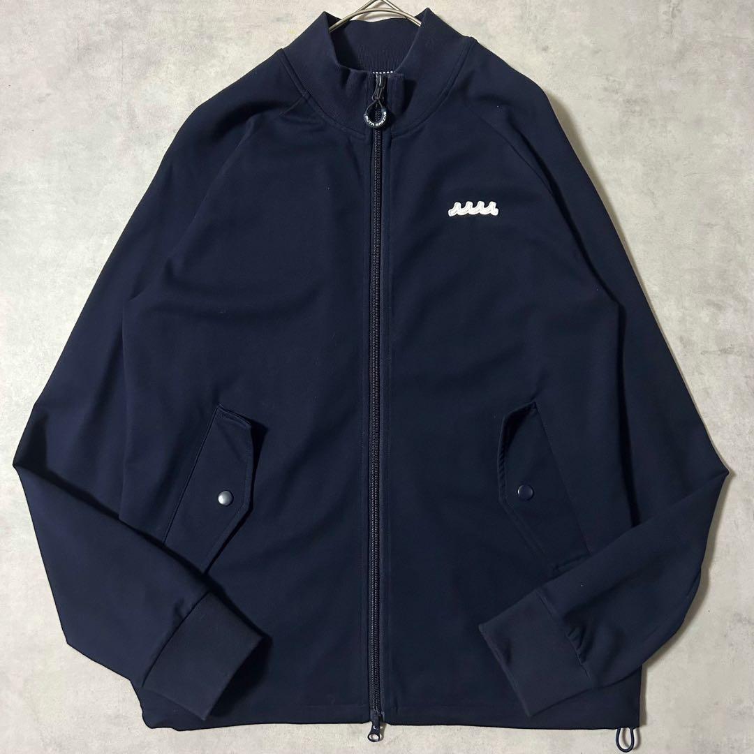 ムータマリン ドライバーズジャージ ポンチブルゾン ダブルジップ ロゴ ネイビー