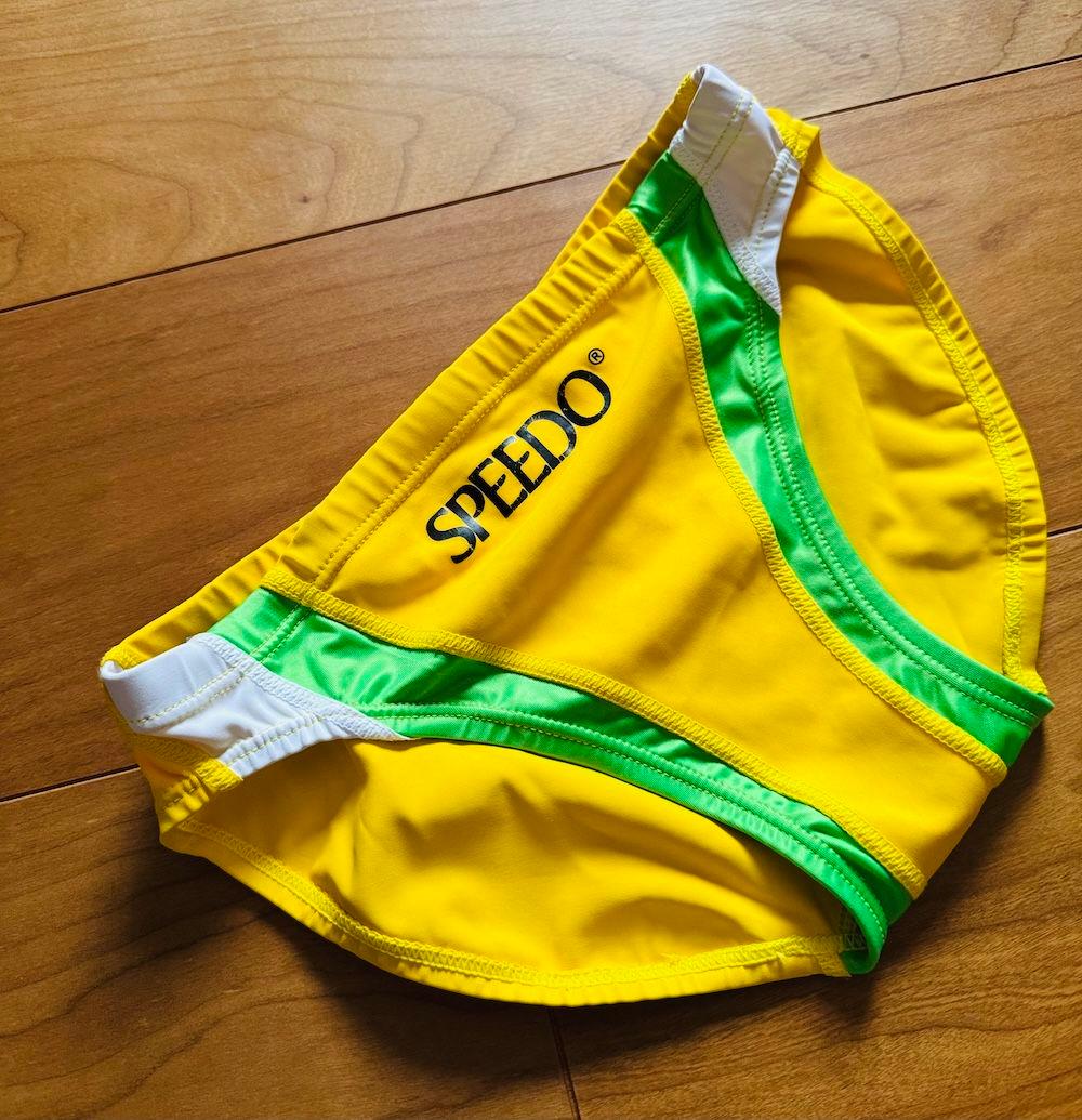 【美品】SPEEDO RQ632 イエロー×グリーン ライフセーバー 競パン
