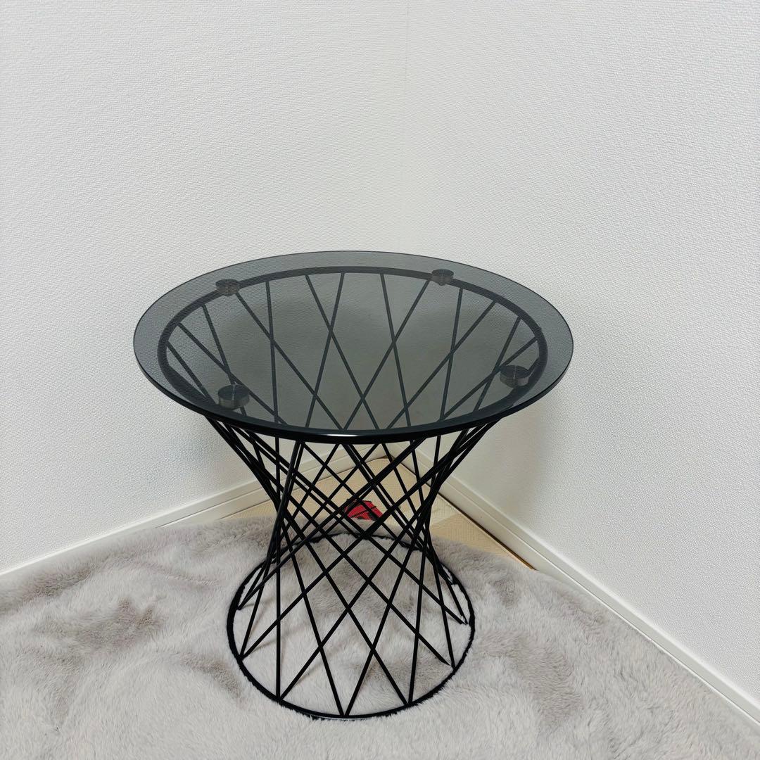 Francfranc サイドテーブル マーリア ブラック 円形 家具　50cm