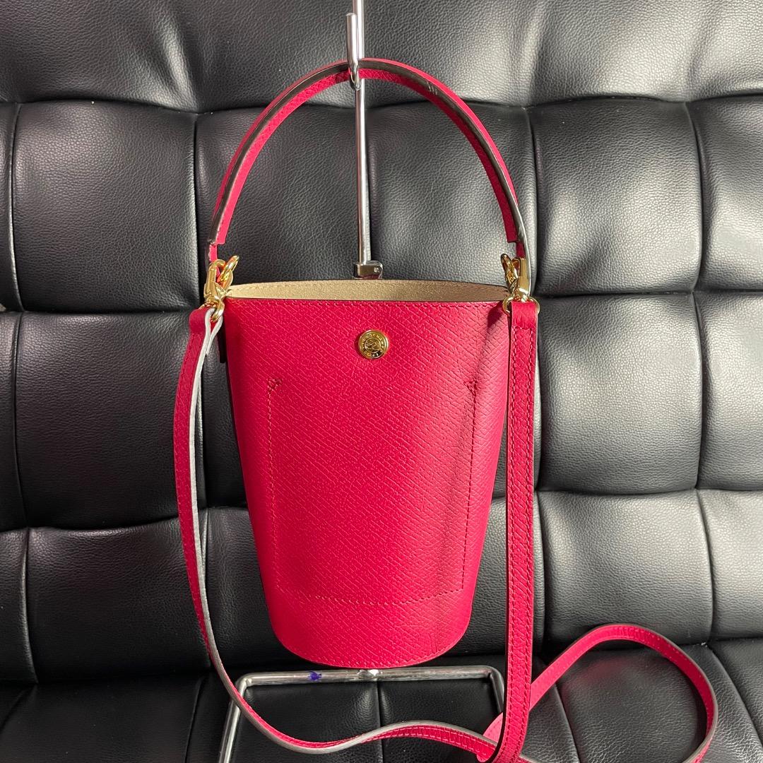 A10美品✨ロンシャン エピュレ 2WAY ショルダーバッグ レザー ピンク系