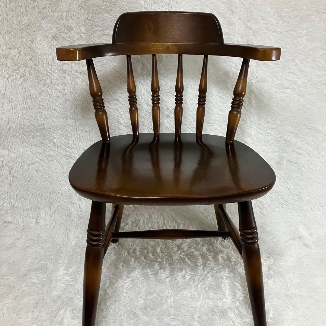 飛騨産業　キツツキ　ウィンザーチェア　2脚セット　ダイニング　クラシック　茶色