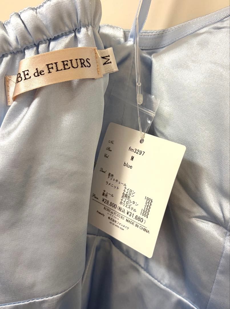 ROBEdeFLEURS/ドットチュールビジューフレアミニキャバドレス新品M