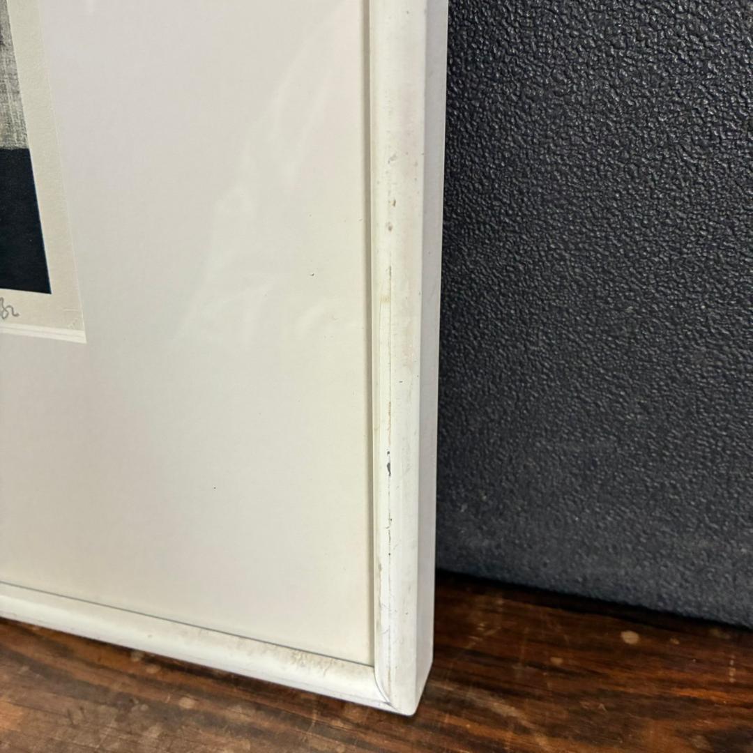 篠田桃紅「月読み」リトグラフ 直筆サイン入り 額縁入り 墨描抽象画家 現代アート