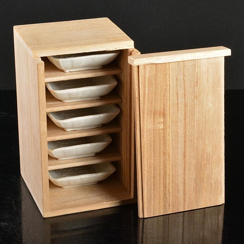 中国　明末期　白磁　陽刻　蝶文　四方小皿　五客　時代箱付　M　R5569