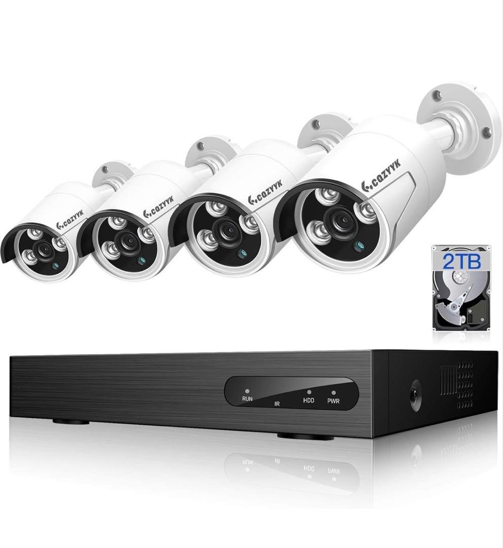 防犯カメラ4台　500万画素　2TBHDD 12/15までお値下げ中‼️