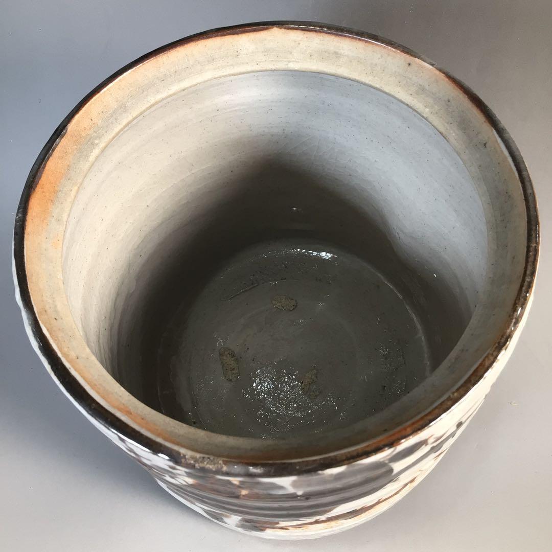 Ｍ８３６　水指　『墨田窯　金太漢造』『老梅文』『一重口水指』　共箱　茶道具