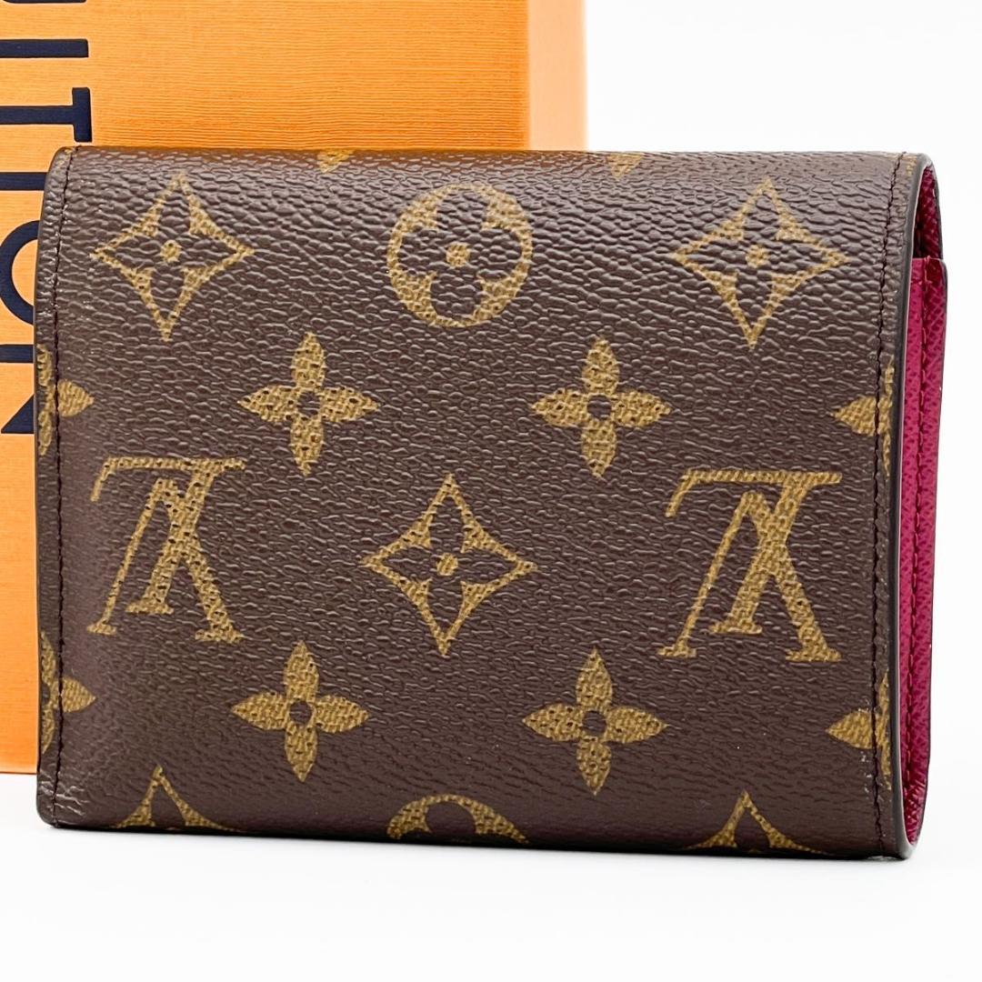 【美品】ヴィトン モノグラム ポルトフォイユ ヴィクトリーヌ フューシャ 財布