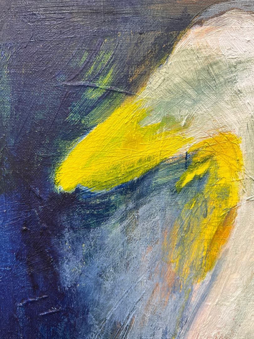 【F6号】フロランタン 油絵 oil painting 原画 白鳥 ブルー 青