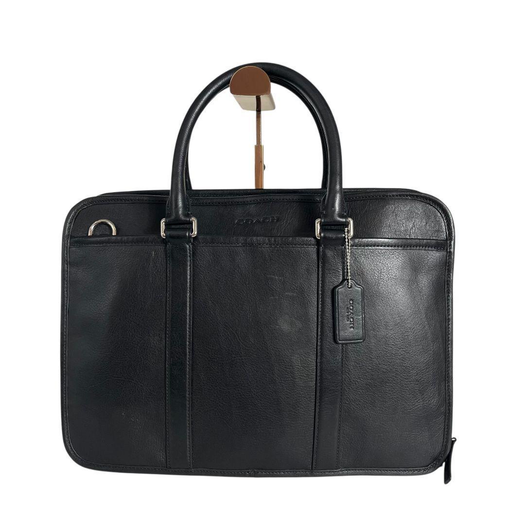 美品　COACH　コーチ　ビジネスバッグ　オールレザー　ブラック