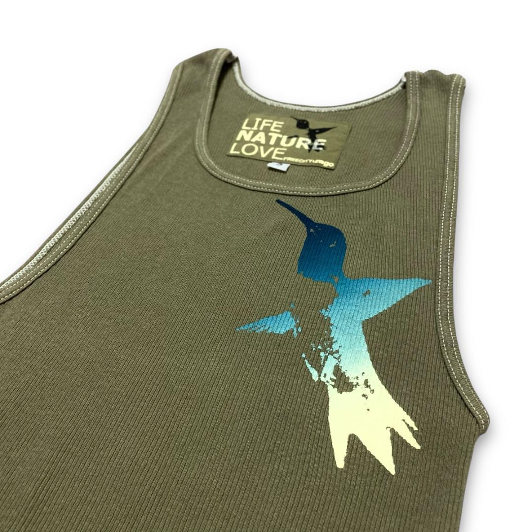 FREECITY　フリーシティ　リブ　タンクトップ　カーキ　３　キムタク　バード