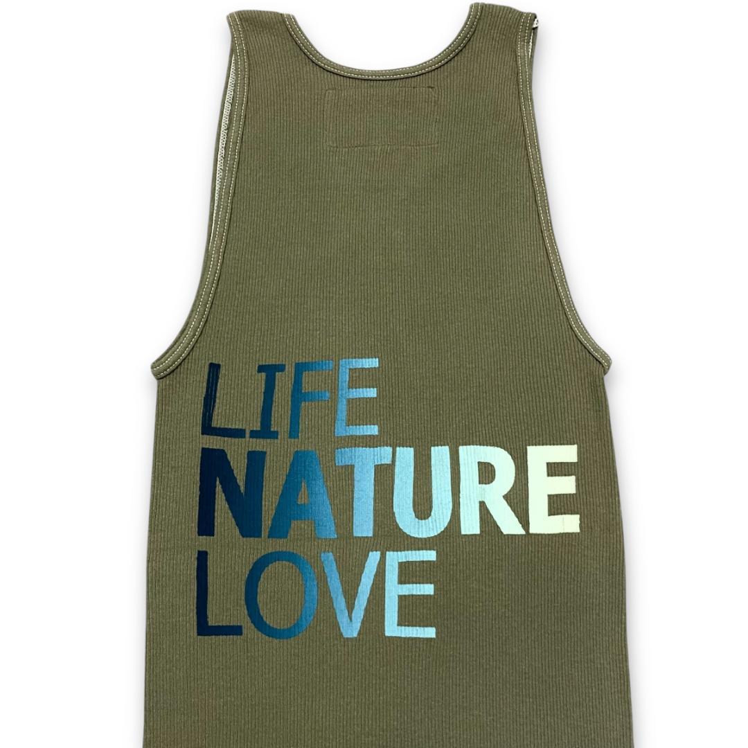 FREECITY　フリーシティ　リブ　タンクトップ　カーキ　３　キムタク　バード