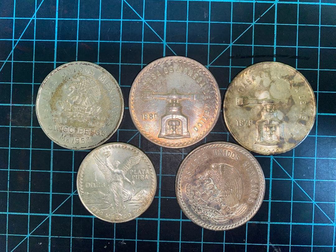 メキシコ ペソ 銀貨 5枚セット 外国 硬貨 貨幣