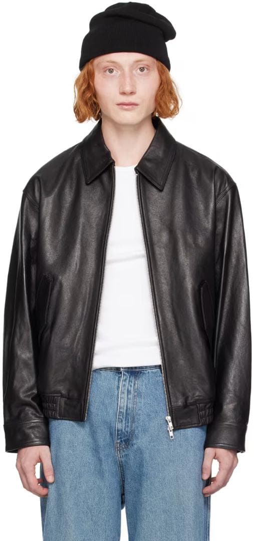 美品 DUNST ブラック シャツカラー レザージャケット