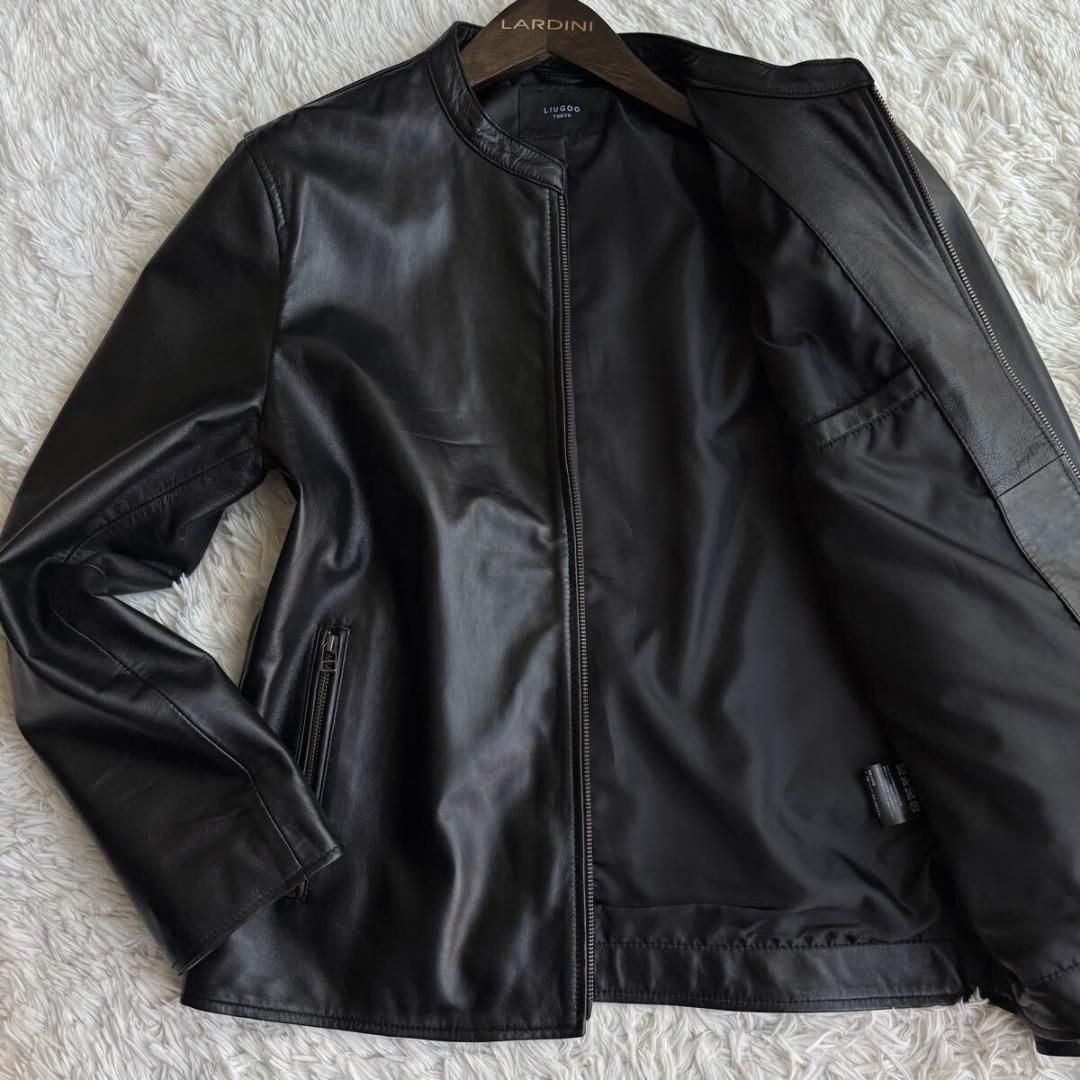 (美品) リューグーレザーズ シングル ライダース ジャケット ラムレザー