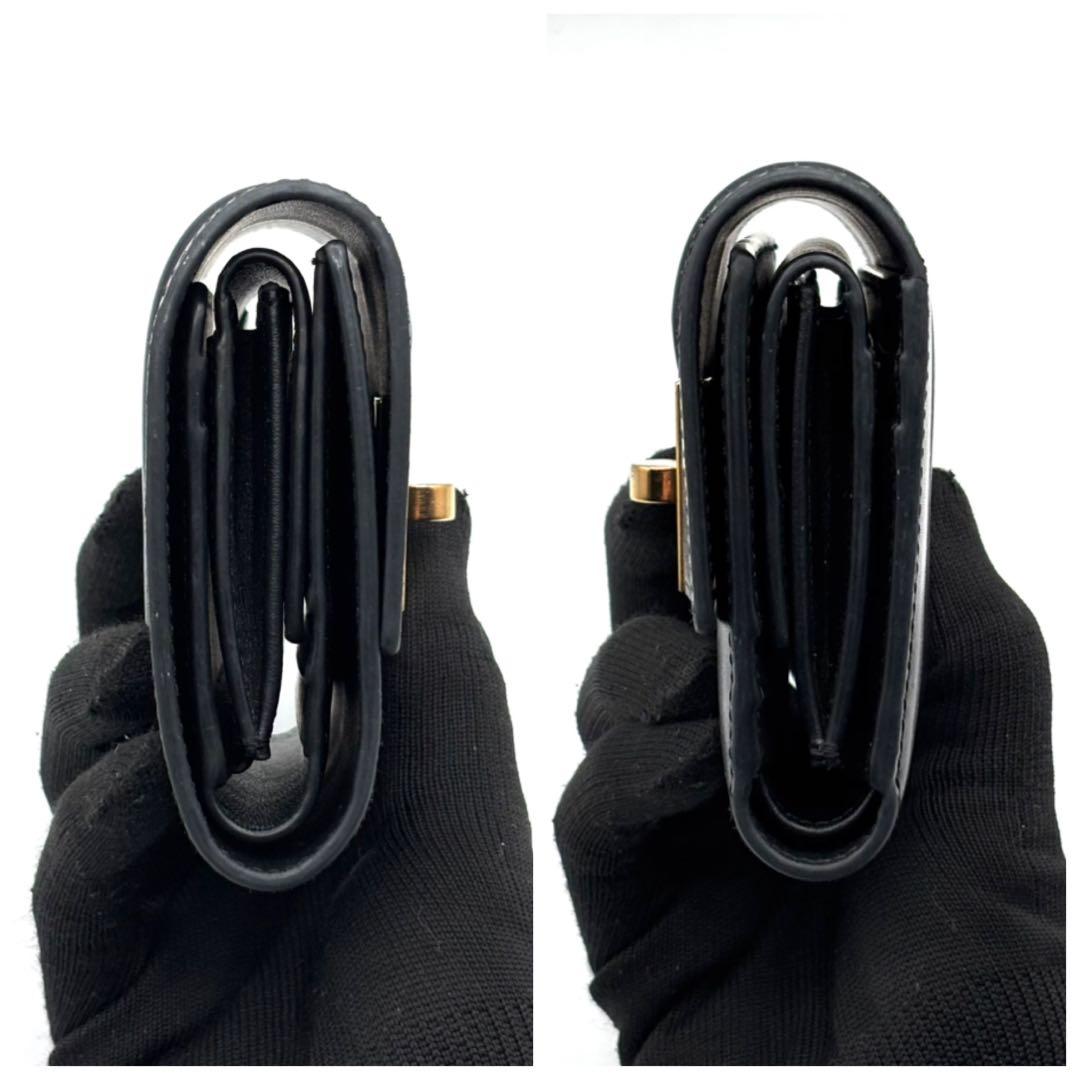 現行品 極美品 セリーヌ スモール トリフォールドウォレット16 セーズ 黒 箱