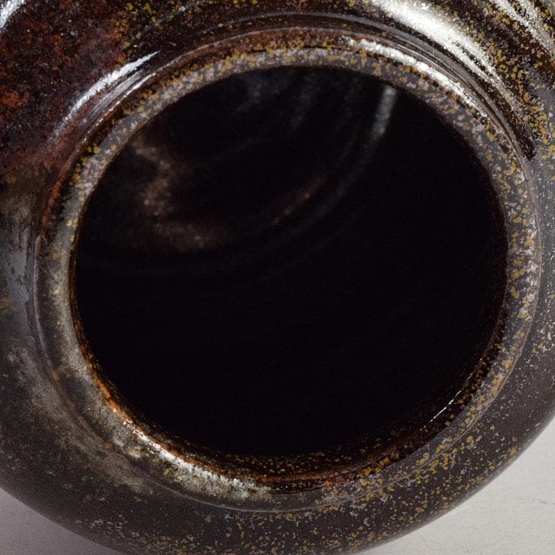 茶道具　清閑寺窯　杉田祥平造　瀧浪茶入　仕覆付　共箱　瀧浪茶入　V　9042