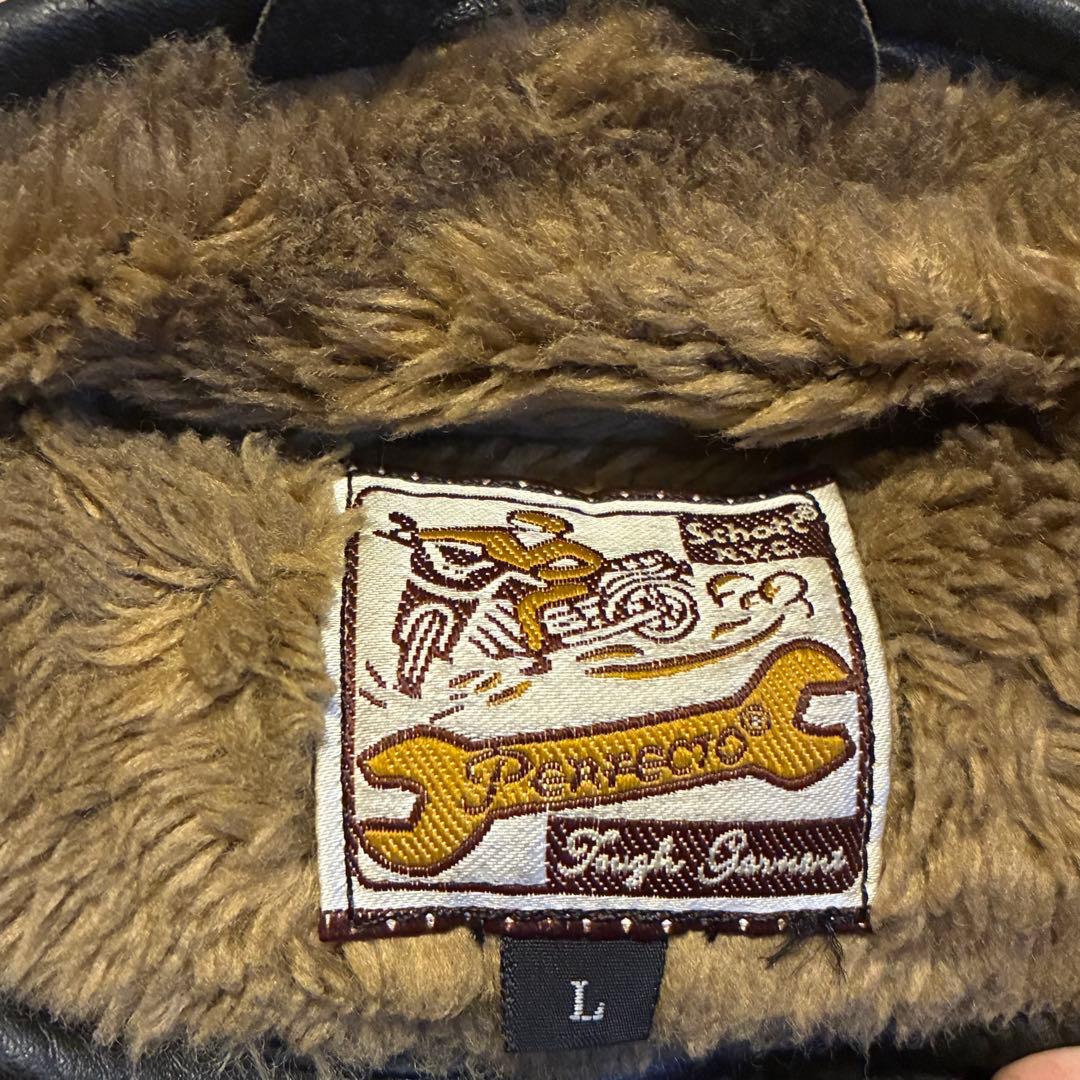 【極暖】SCHOTT ボア レザー グローブ Lサイズ ブラック ガントレット