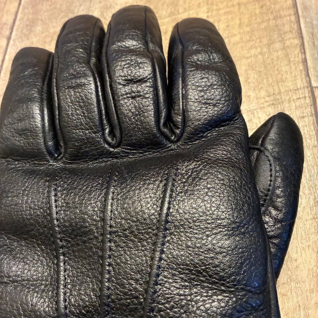 【極暖】SCHOTT ボア レザー グローブ Lサイズ ブラック ガントレット