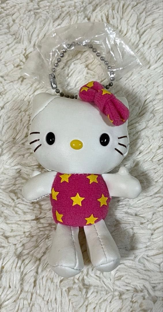 レトロ　合皮レザーハローキティ キーホルダー 希少