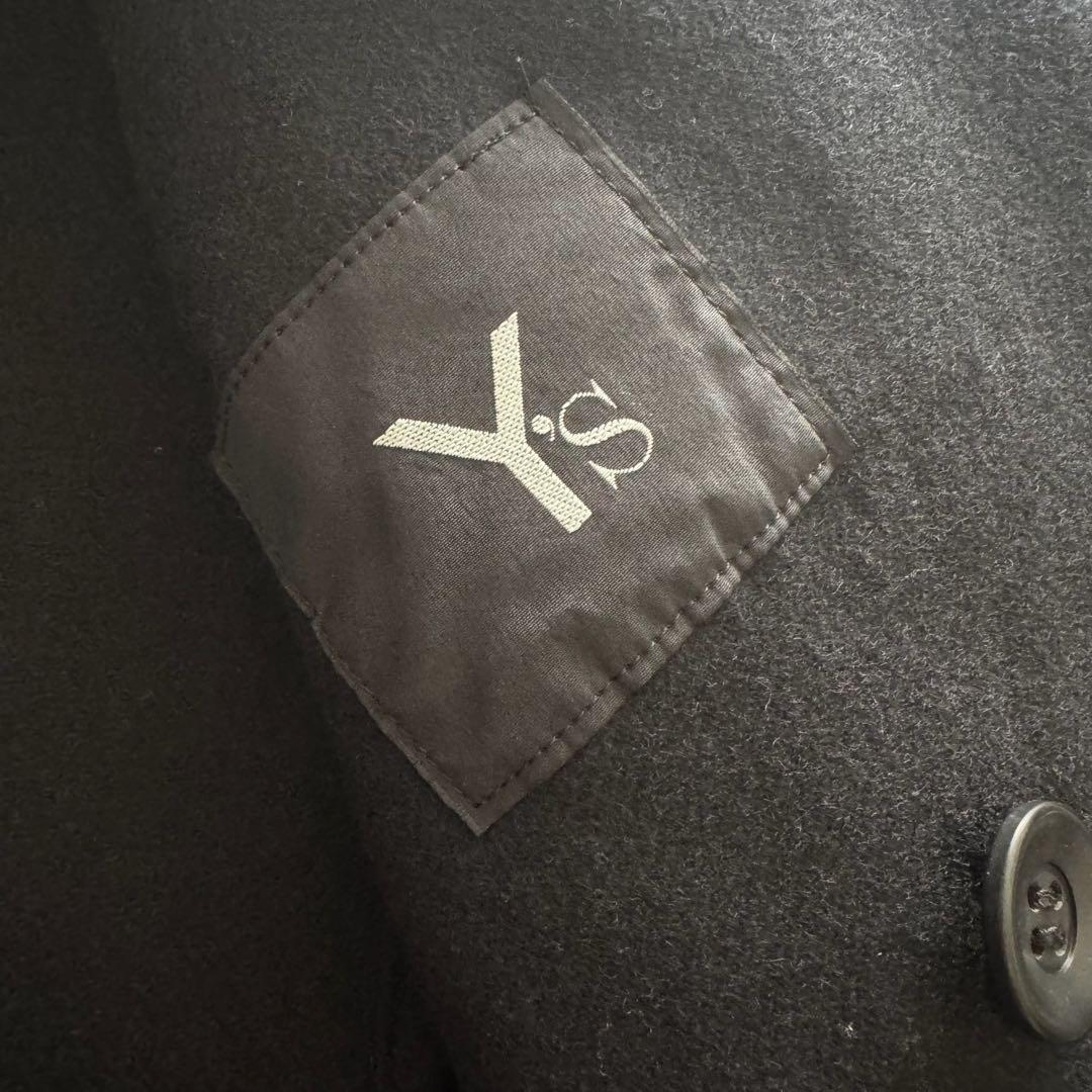 ワイズ　ロングコート　チェスターコート　黒　ブラック　ダブル　ウール　L