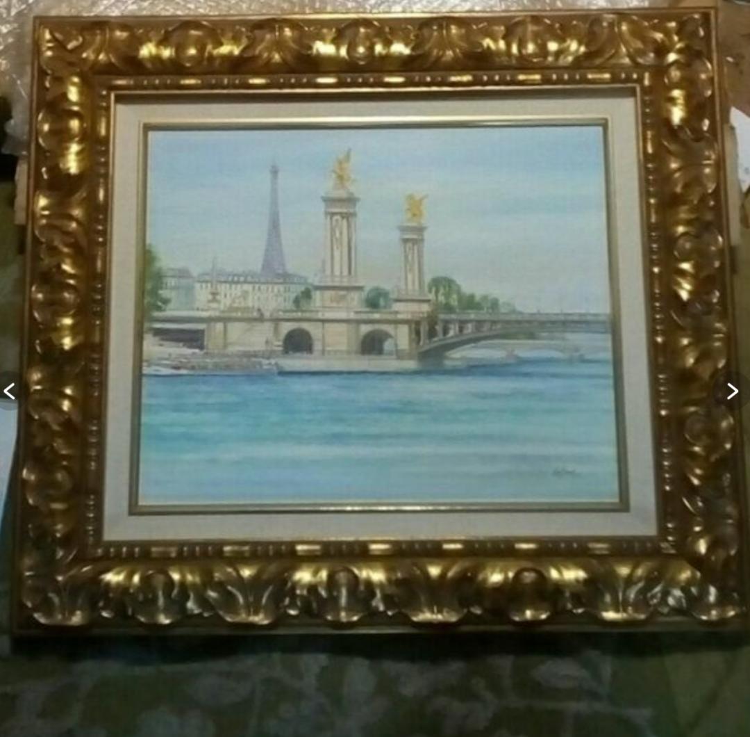 ラフルスキー　パリのアレクサンドル3世橋6F油彩真作ebayで120万円