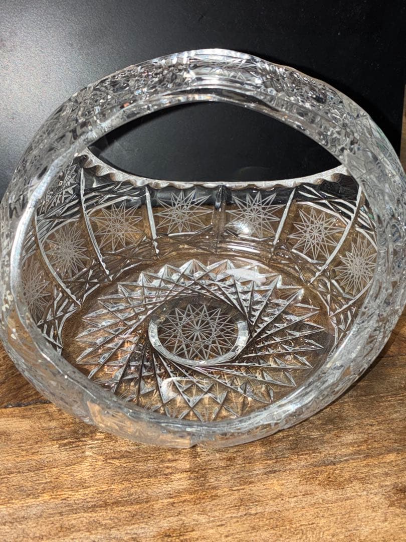 ボヘミアガラス ボヘミアクリスタル バスケット トレイ トレー アンティーク 皿