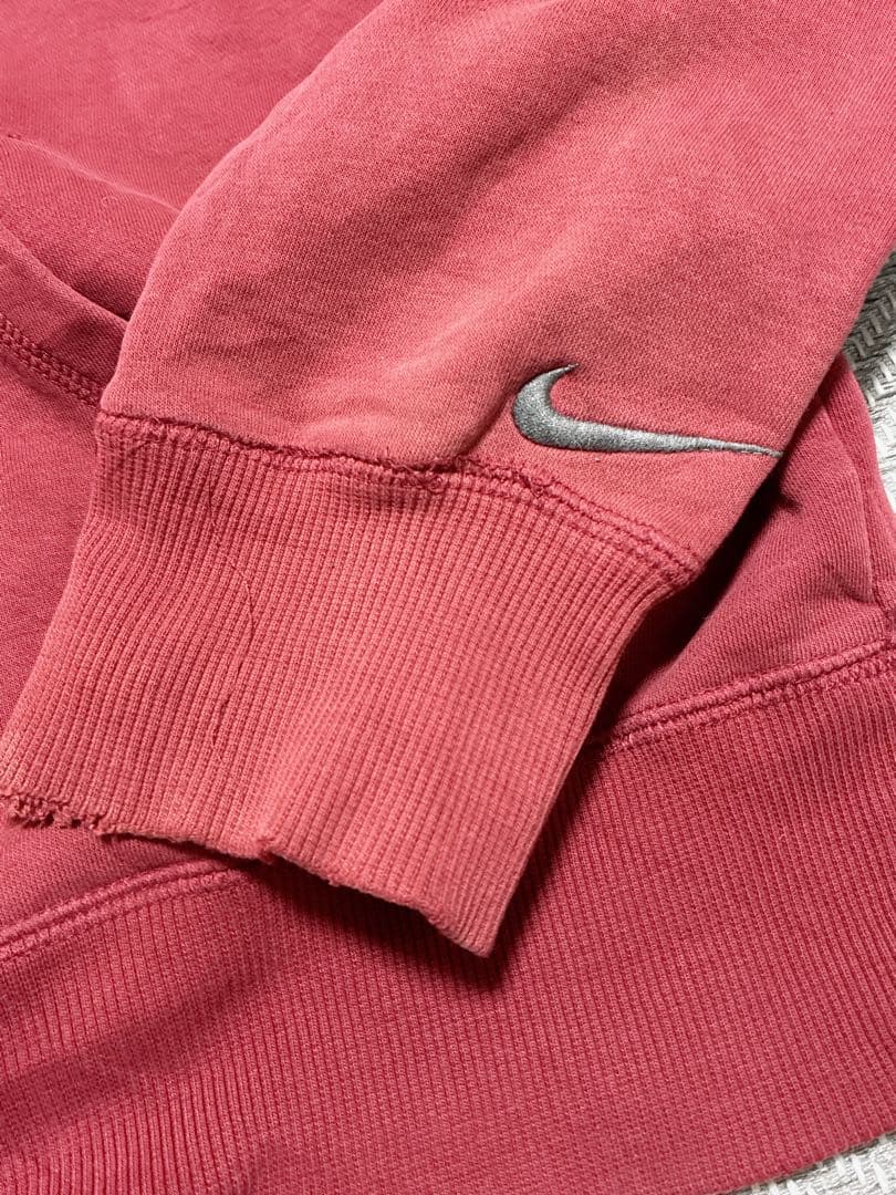 00's OLDNIKE ジップパーカー レッド テック 美品 刺繍 人気色