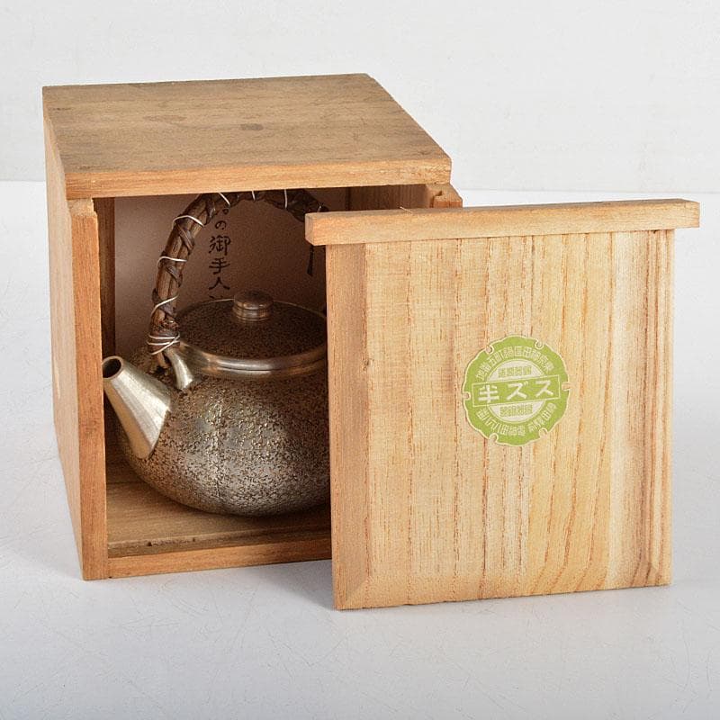 煎茶道具　継山造　本錫　急須　茶壷　約167g　箱付　M　R4802